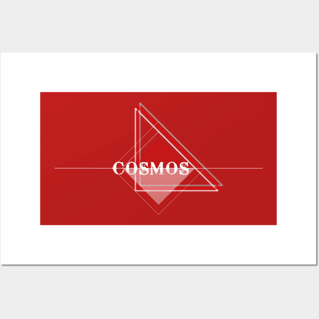 Cosmos Simple / RED Wall Art by Bluespider